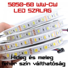 5050-60-WW-CW hideg és meleg színhőmérsékletváltó fehér  LED szalag